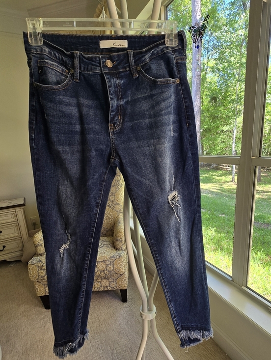 KanCan Denim - KanCan Dark Blue Distressed Ankle Jeans